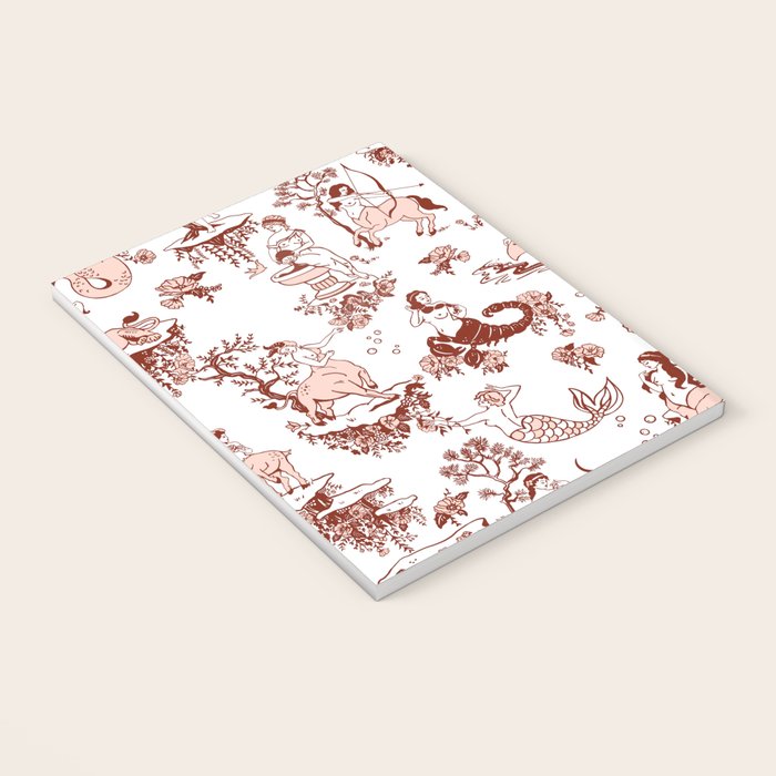 Zodiac Sign Astrology Toile Pattern Notebook Gallery Image 3