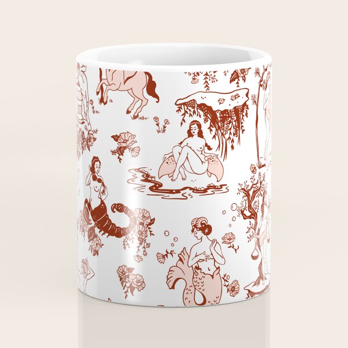 Zodiac Sign Astrology Toile Pattern Coffee Mug Gallery Image 4
