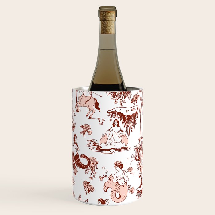 Zodiac Sign Astrology Toile Pattern Wine Chiller Gallery Image 1