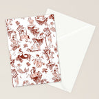 Zodiac Sign Astrology Toile Pattern Stationery Card Gallery Image 2