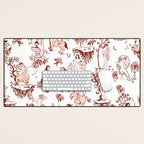 Zodiac Sign Astrology Toile Pattern Desk Mat Gallery Image 1