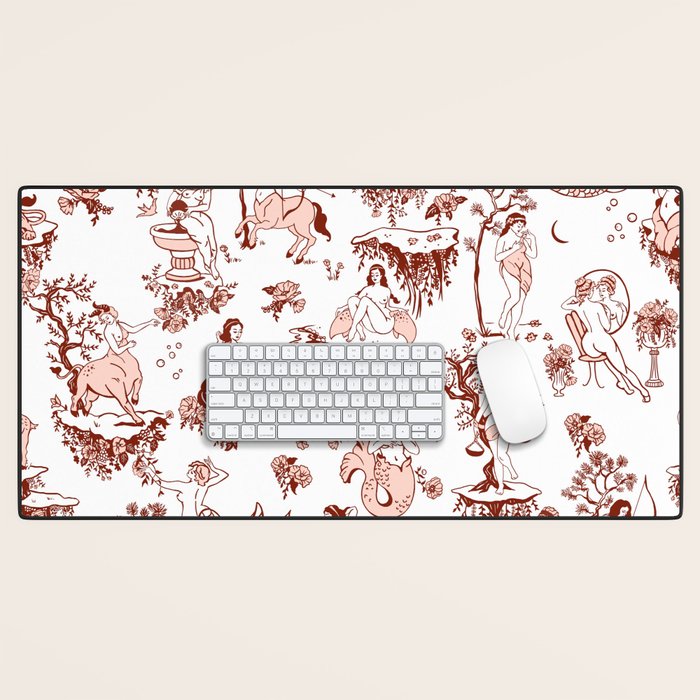 Zodiac Sign Astrology Toile Pattern Desk Mat Gallery Image 1