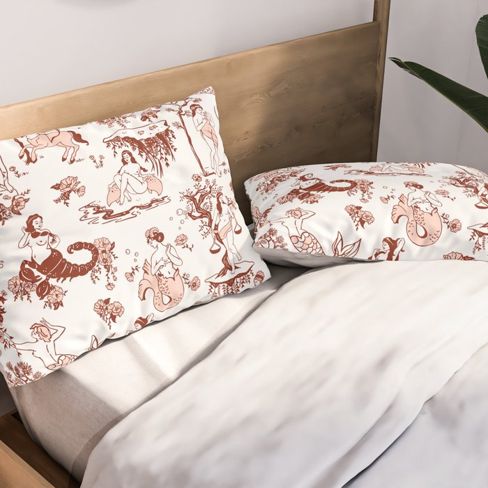 Zodiac Sign Astrology Toile Pattern Pillow Sham Gallery Image 2