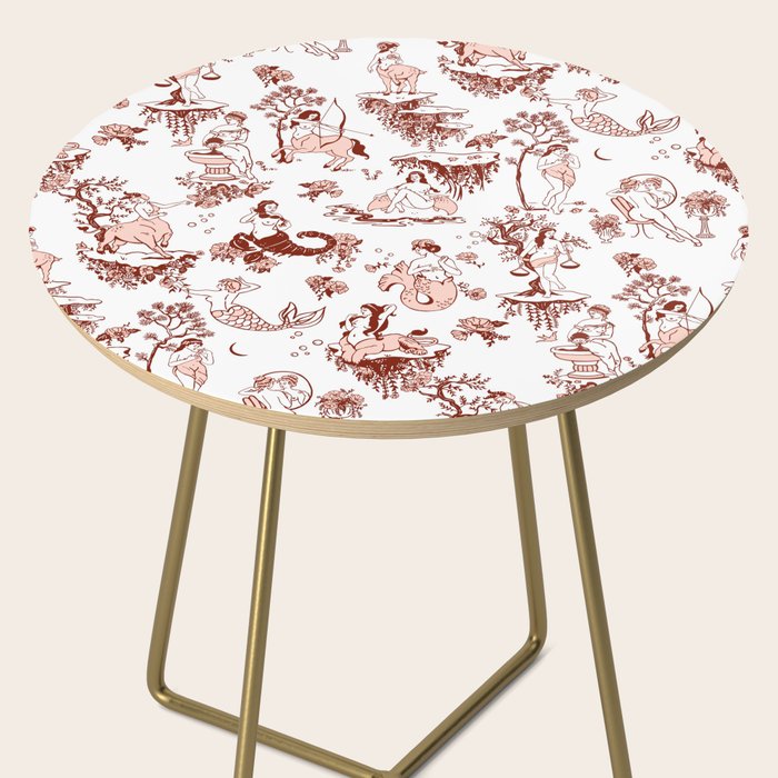 Zodiac Sign Astrology Toile Pattern Side Table Gallery Image 2