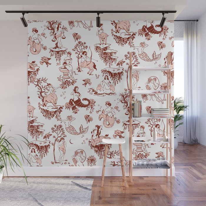 Zodiac Sign Astrology Toile Pattern Wall Mural Gallery Image 1