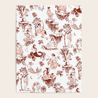 Zodiac Sign Astrology Toile Pattern Poster Gallery Image 4