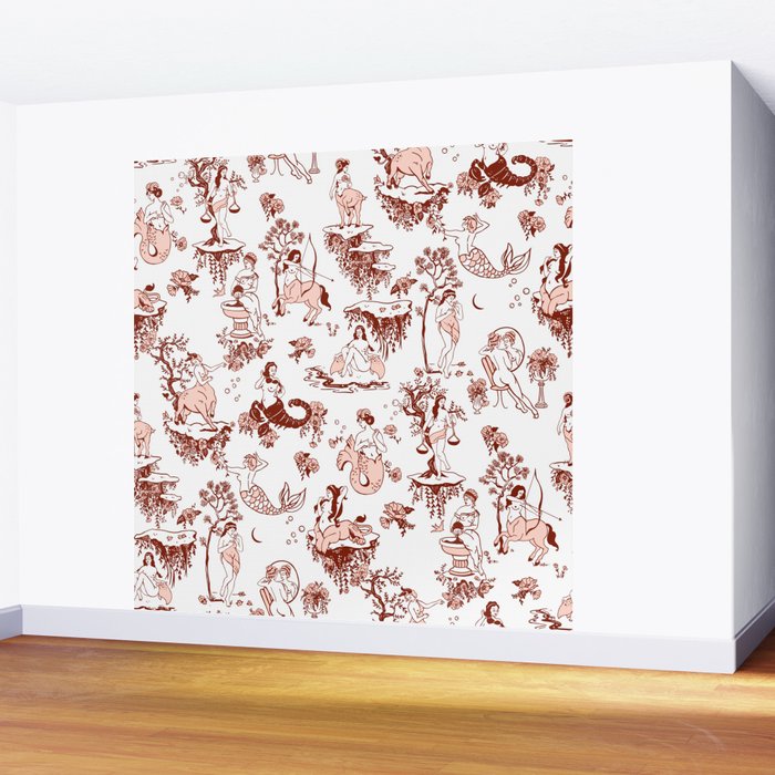Zodiac Sign Astrology Toile Pattern Wall Mural Gallery Image 2