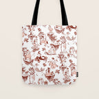 Zodiac Sign Astrology Toile Pattern Tote Bag Gallery Image 1