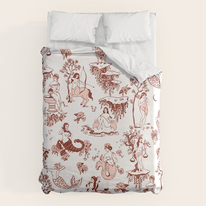 Zodiac Sign Astrology Toile Pattern Duvet Cover Gallery Image 1