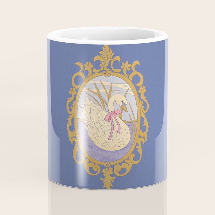 Whimsical Swan with Bow Cottagecore Fairytale Storybook Nursery Wall Art Coffee Mug Gallery Image 4