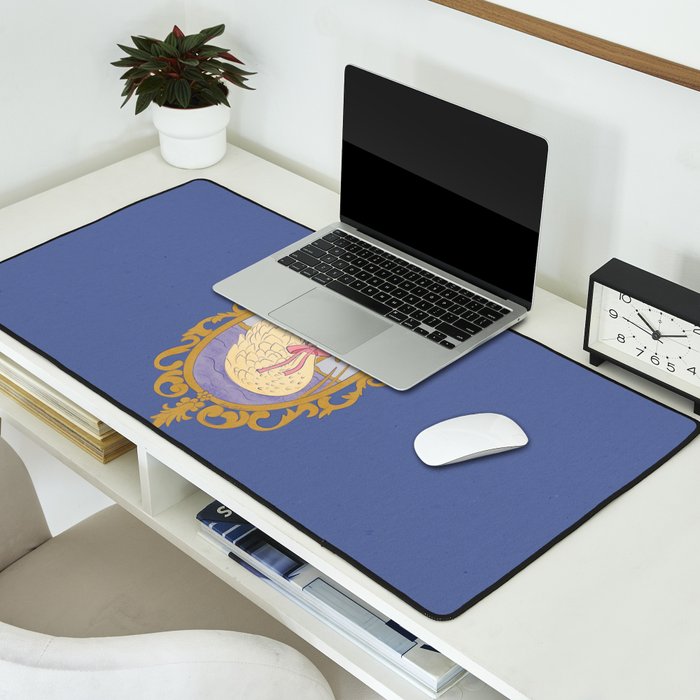 Whimsical Swan with Bow Cottagecore Fairytale Storybook Nursery Wall Art Desk Mat Gallery Image 2