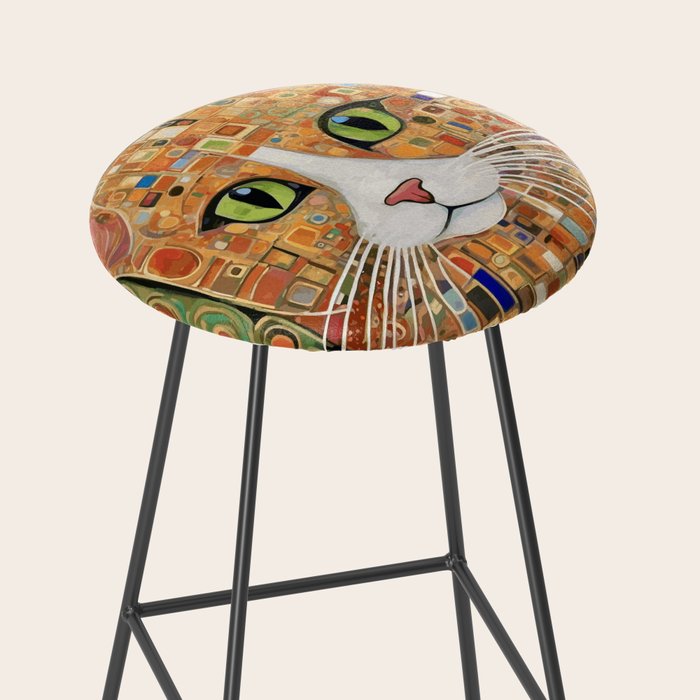 Klimt Cat with Green Eyes Stool Gallery Image 2