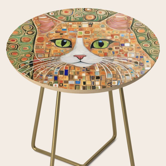 Klimt Cat with Green Eyes Side Table Gallery Image 2