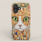 Klimt Cat with Green Eyes iPhone Case Gallery Image 1