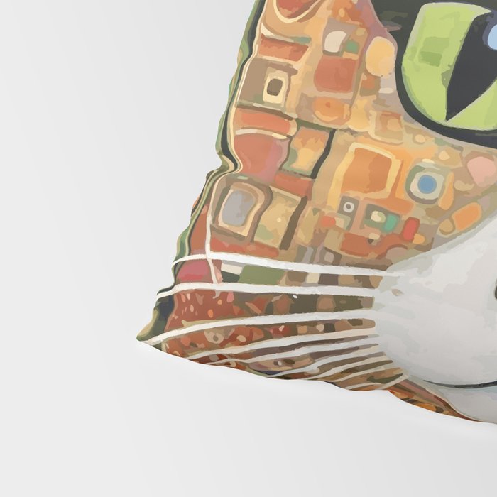Klimt Cat with Green Eyes Pillow Sham Gallery Image 4