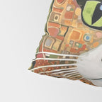 Klimt Cat with Green Eyes Pillow Sham Gallery Image 4