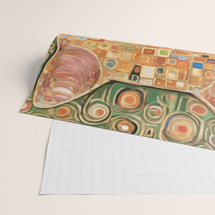 Klimt Cat with Green Eyes Wrapping Paper Gallery Image 2