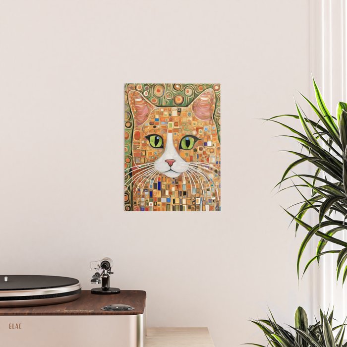Klimt Cat with Green Eyes Poster Gallery Image 2