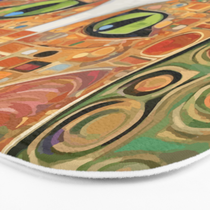 Klimt Cat with Green Eyes Bath Mat Gallery Image 3