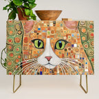 Klimt Cat with Green Eyes Credenza Gallery Image 1