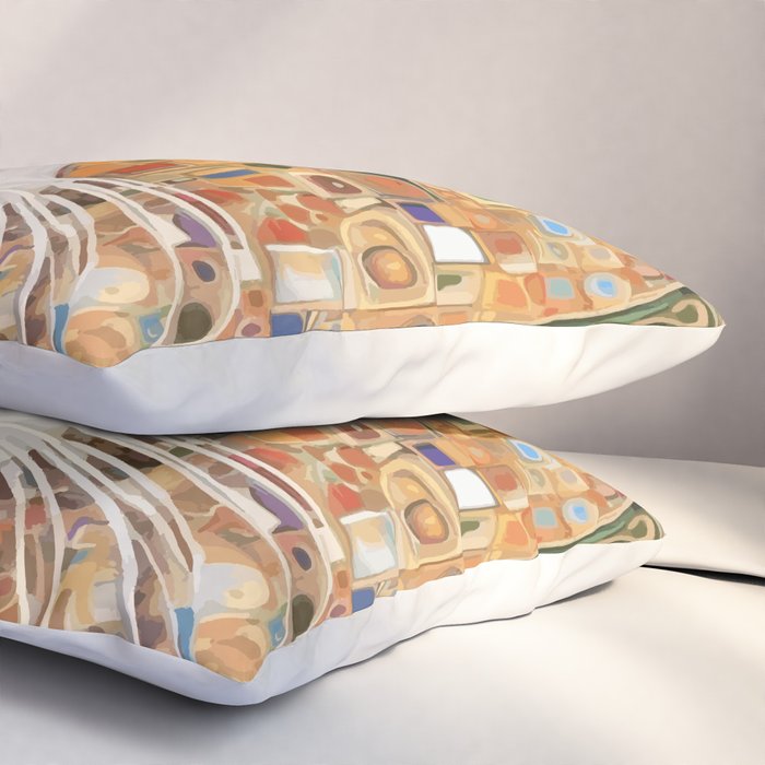 Klimt Cat with Green Eyes Pillow Sham Gallery Image 3