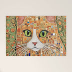 Klimt Cat with Green Eyes Welcome Mat Gallery Image 1