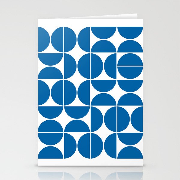 Mid Century Modern Geometric 04 Electric Blue Stationery Card Gallery Image 2