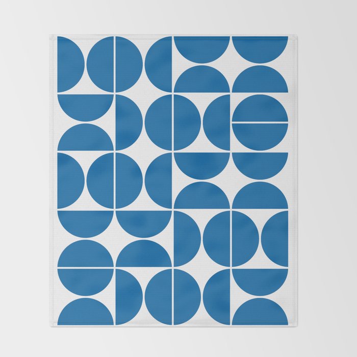 Mid Century Modern Geometric 04 Electric Blue Throw Blanket Gallery Image 2