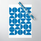 Mid Century Modern Geometric 04 Electric Blue Wrapping Paper Gallery Image 1