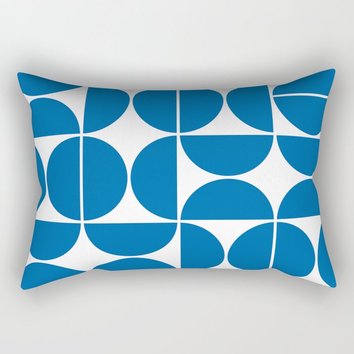 Mid Century Modern Geometric 04 Electric Blue Rectangular Pillow Gallery Image 2