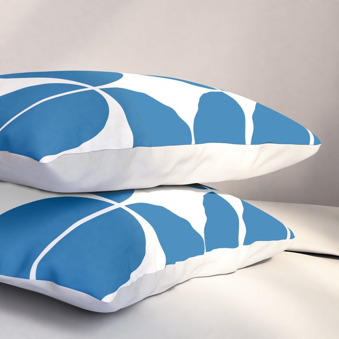 Mid Century Modern Geometric 04 Electric Blue Pillow Sham Gallery Image 3