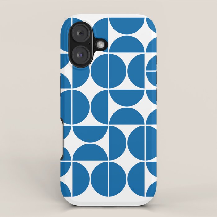 Mid Century Modern Geometric 04 Electric Blue iPhone Case Gallery Image 1