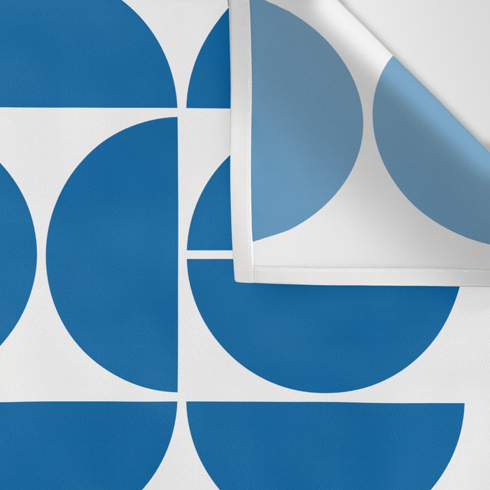 Mid Century Modern Geometric 04 Electric Blue Wall Tapestry Gallery Image 3