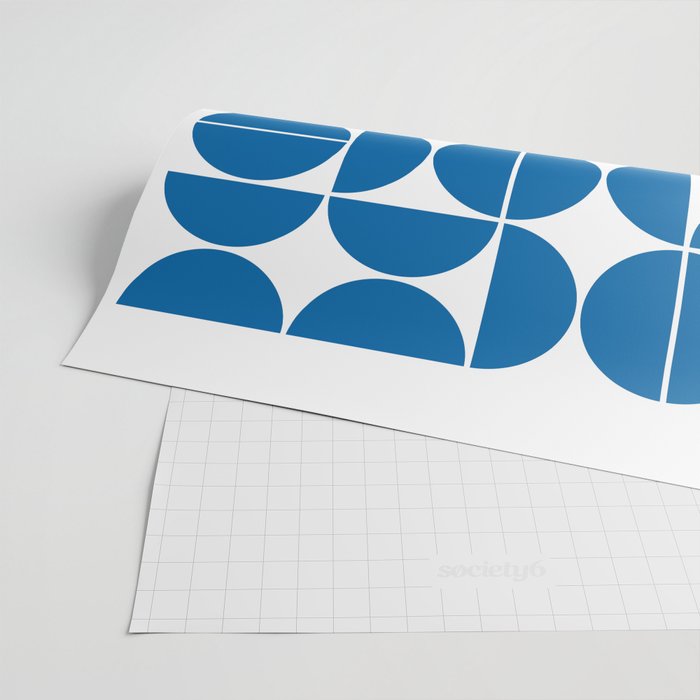 Mid Century Modern Geometric 04 Electric Blue Wrapping Paper Gallery Image 2