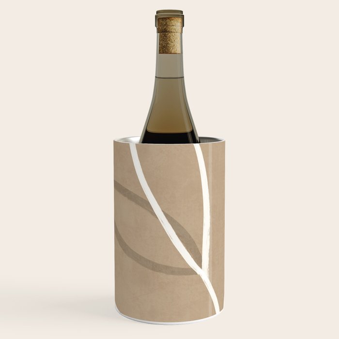 Abstract beige line art botanical Wine Chiller Gallery Image 2
