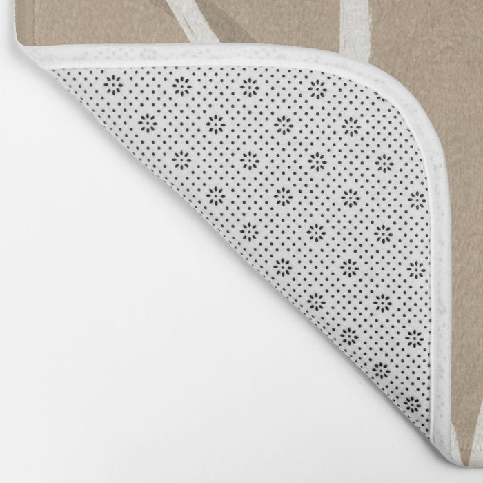 Abstract beige line art botanical Bath Mat Gallery Image 2