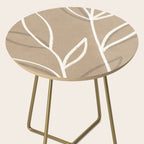 Abstract beige line art botanical Side Table Gallery Image 2