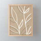 Abstract beige line art botanical Mini Art Print Gallery Image 1
