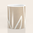 Abstract beige line art botanical Coffee Mug Gallery Image 4