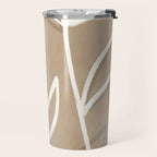 Abstract beige line art botanical Travel Mug Gallery Image 2