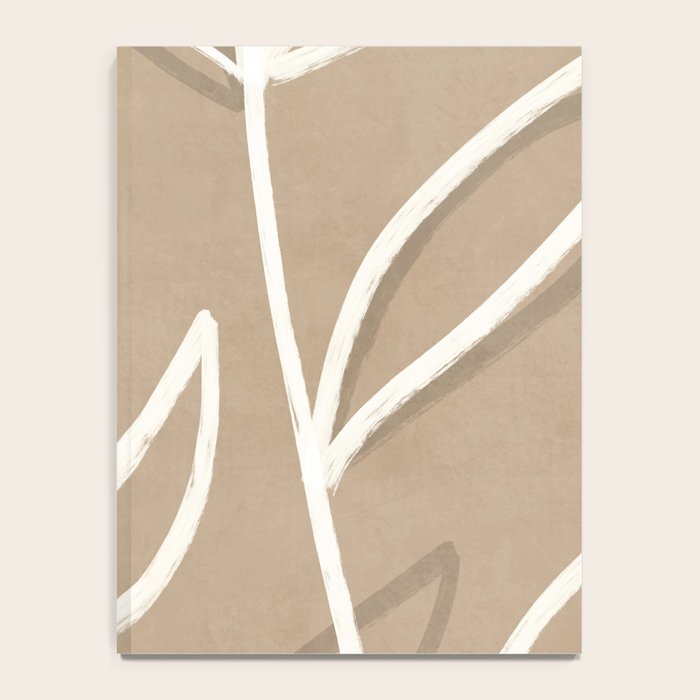 Abstract beige line art botanical Notebook Gallery Image 4