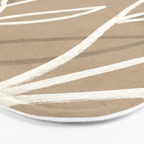 Abstract beige line art botanical Bath Mat Gallery Image 3