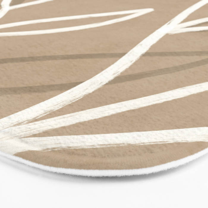 Abstract beige line art botanical Bath Mat Gallery Image 3