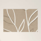 Abstract beige line art botanical Welcome Mat Gallery Image 1