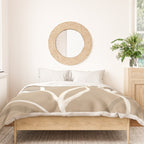 Abstract beige line art botanical Duvet Cover Gallery Image 3