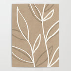 Abstract beige line art botanical Poster Gallery Image 4