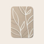 Abstract beige line art botanical Bath Mat Gallery Image 1