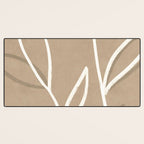Abstract beige line art botanical Desk Mat Gallery Image 3