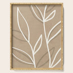 Abstract beige line art botanical Serving Tray Gallery Image 1