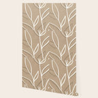 Abstract beige line art botanical Wallpaper Gallery Image 2